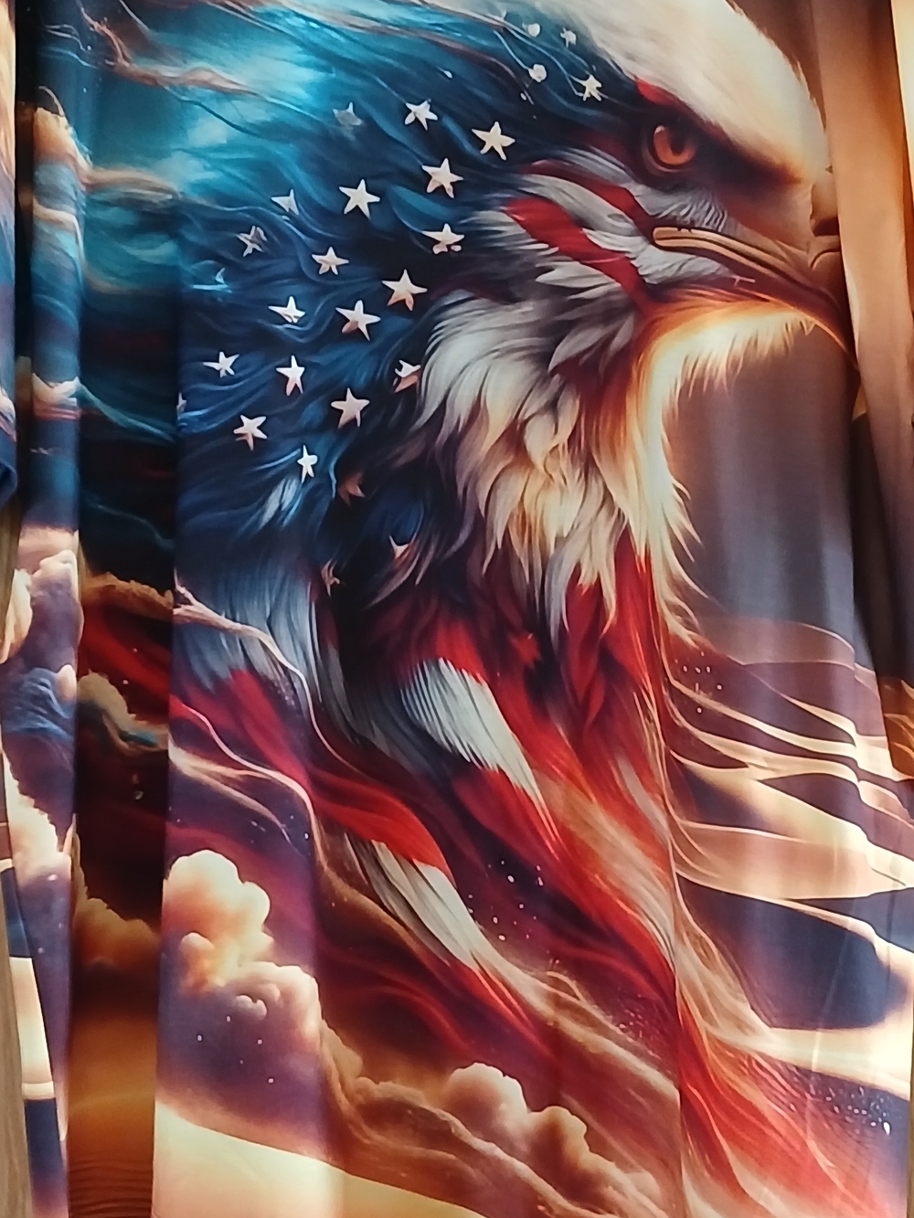 Men's Graphic Eagle Flag Shirt - Blue & Red